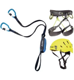 Klettersteig-Komplettset Basic: Klettersteigset Kinetic + Klettergurt Energy CR 4 + Helm Camp Armour "Sportler"