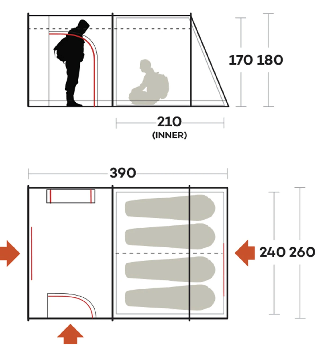 Ferrino Fenix 4 - Familienzelt 2 Ferrino Fenix 4 - Familienzelt – Bild 2