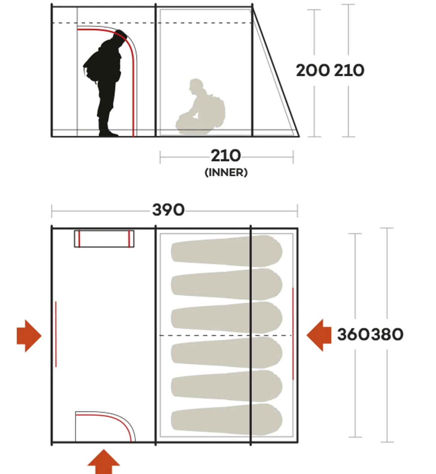 Ferrino Fenix 6 - Familienzelt 2 Ferrino Fenix 6 - Familienzelt – Bild 2