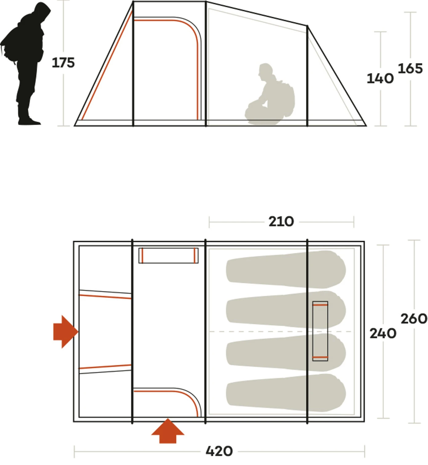 Ferrino Meteora 4 - Familienzelt 3 Ferrino Meteora 4 - Familienzelt – Bild 3