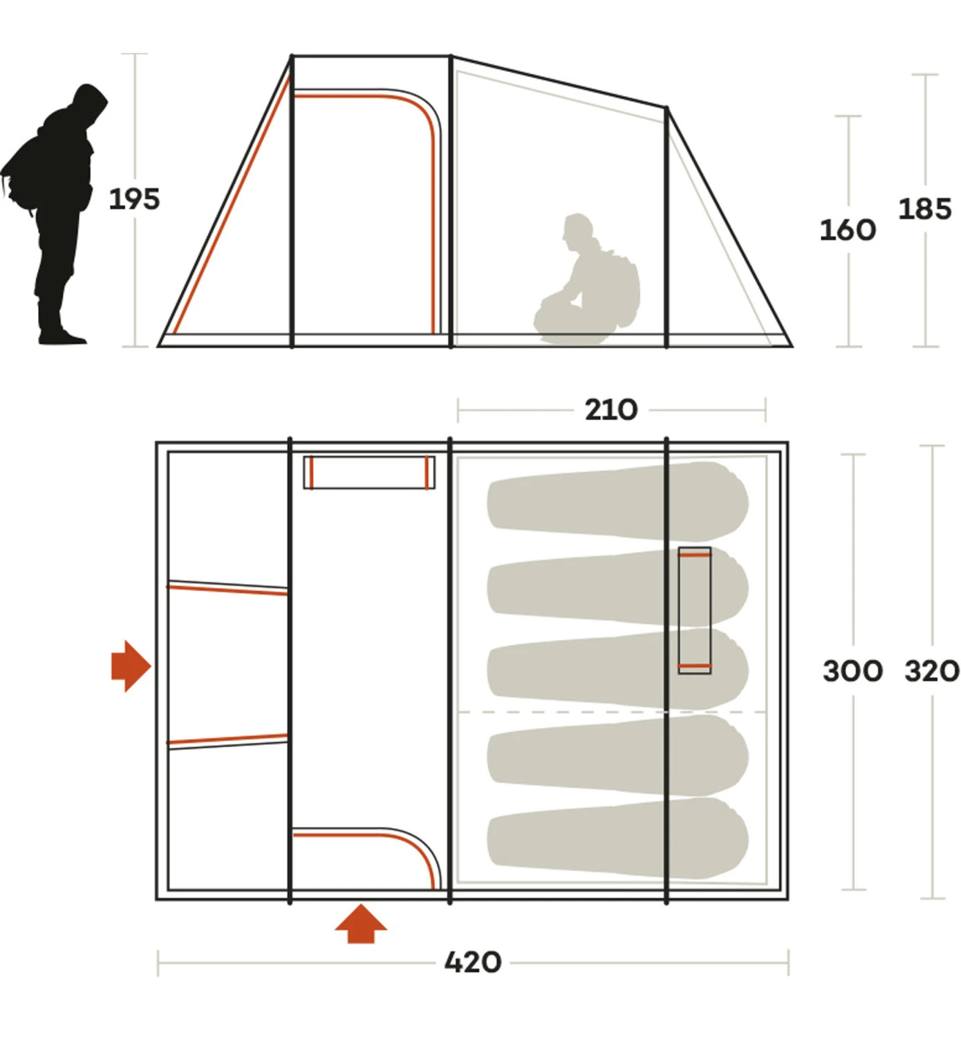 Ferrino Meteora 5 - Familienzelt 3 Ferrino Meteora 5 - Familienzelt – Bild 3