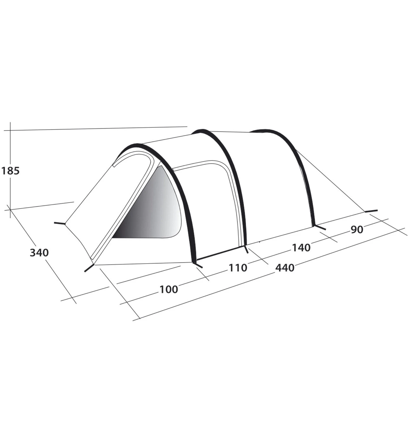 Outwell Cloud 3 – Zelt 3 Outwell Cloud 3 – Zelt – Bild 3