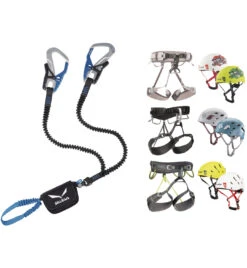 SALEWA Set Bestehend Aus Klettersteigset Ergo Tex + Gurt Und Helm Deiner Wahl