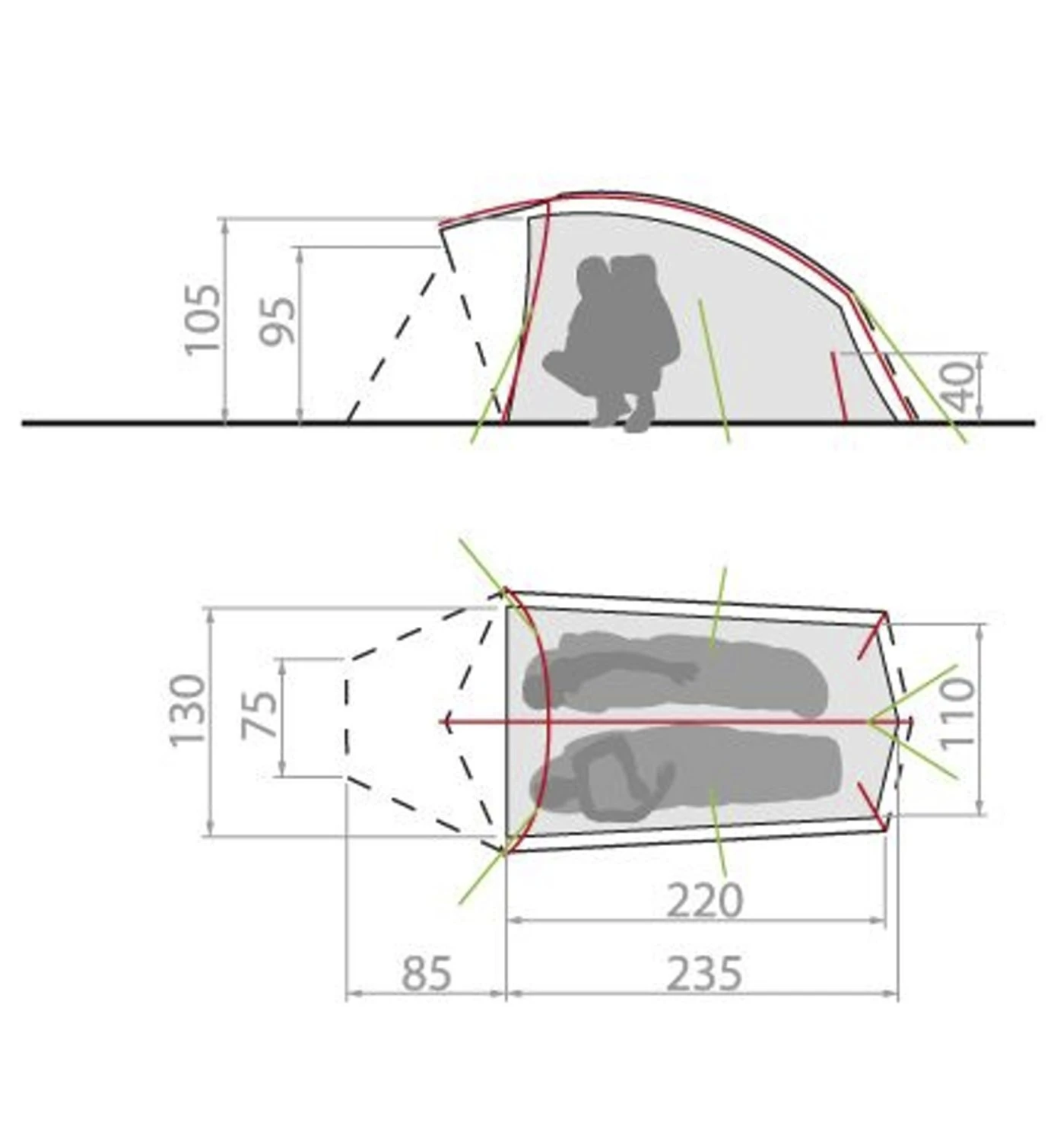 VAUDE Taurus UL 2P - Trekkingzelt 2 VAUDE Taurus UL 2P - Trekkingzelt – Bild 2